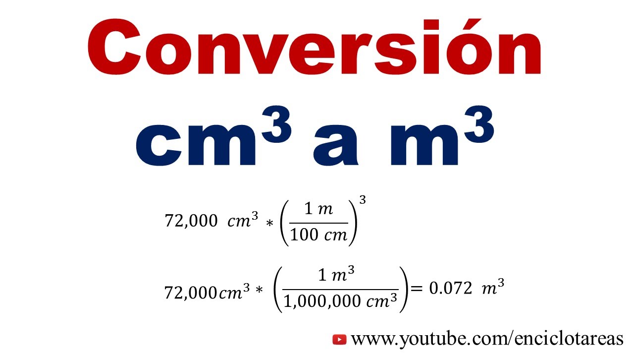 de cm cubicos a metros cubicos