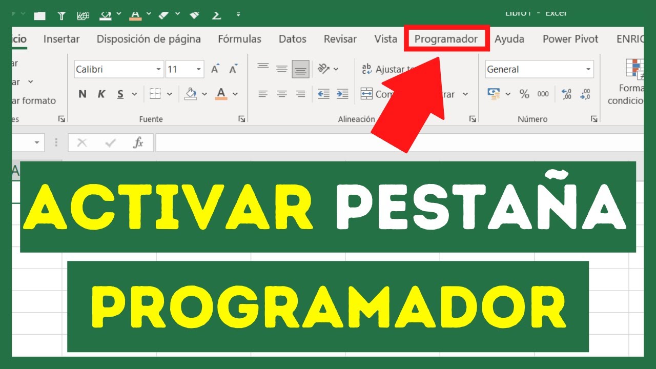 donde esta la ficha programador en excel 2010