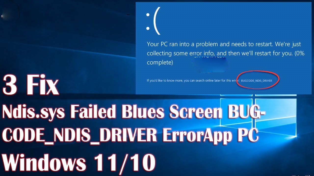 driver irql not less or equal ndis sys windows 10