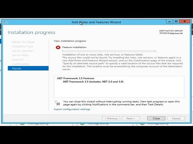 instalar framework 3.5 windows server 2012 r2