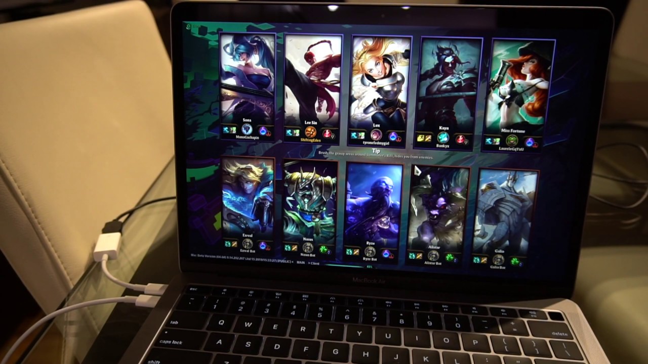 league of legends macbook air 2019