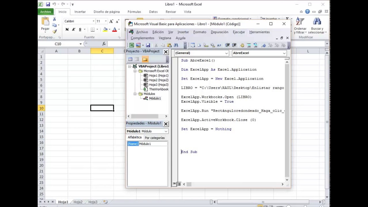 macro para abrir un archivo de excel en otra carpeta