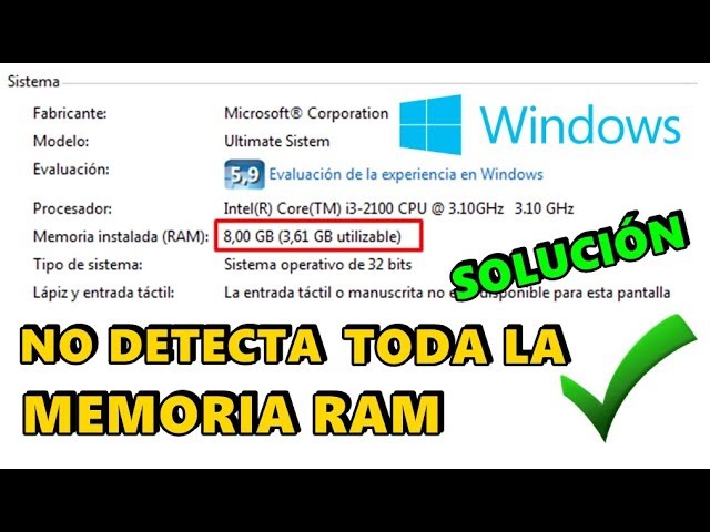 mi pc no reconoce memoria ram