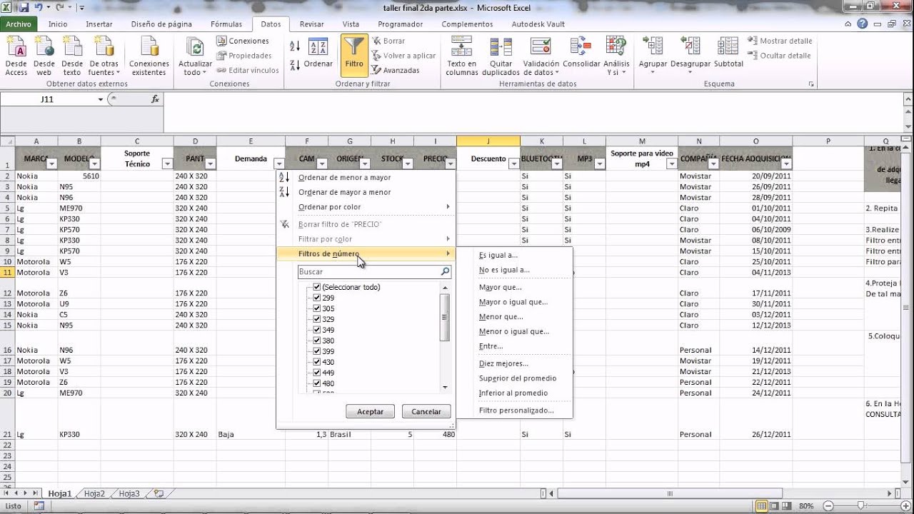 porque en excel no me filtra todos los datos